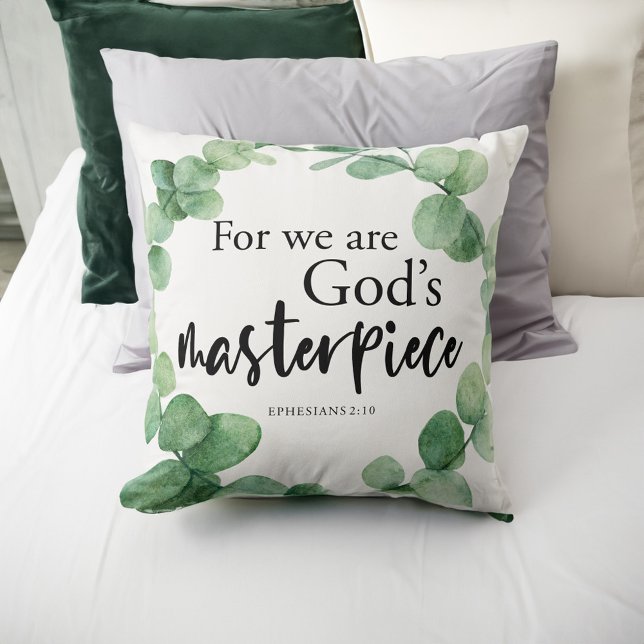 Bible Verse We are God's Masterpiece Christian Cushion (Creator Uploaded)