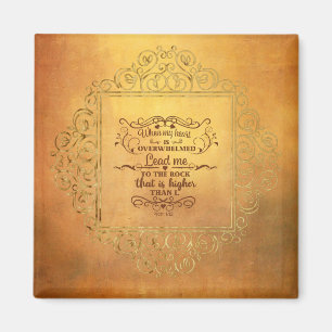 Bible Verse When My Heart is Overwhelmed Psalm 61 Magnet