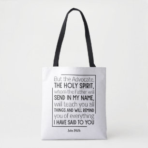 Bible Verse White Tote Bag