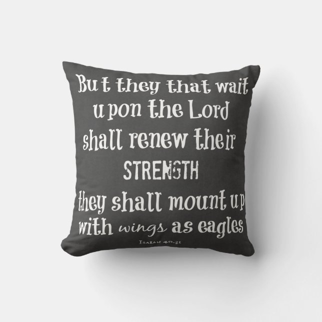 Bible Verse: Wings as Eagles Cushion (Front)