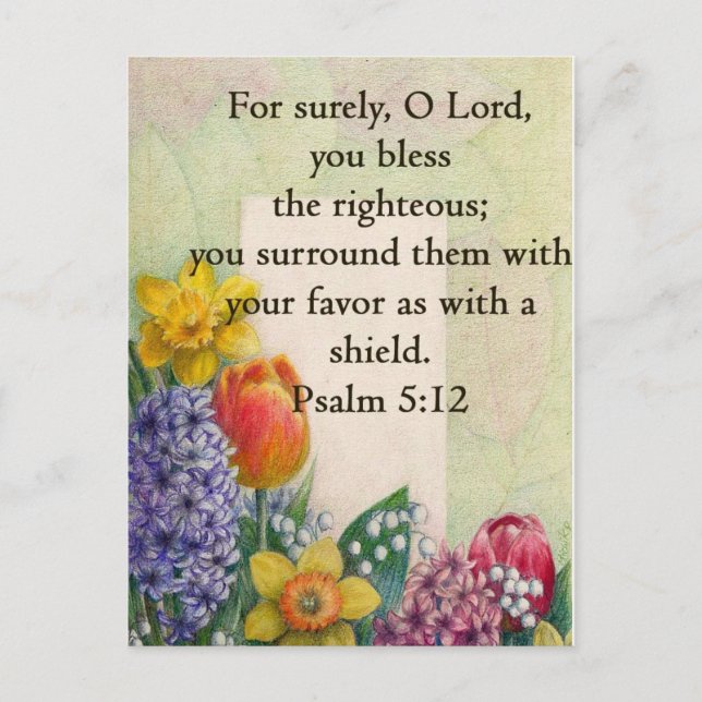 Bible verse with beautiful flower pictuer postcard (Front)