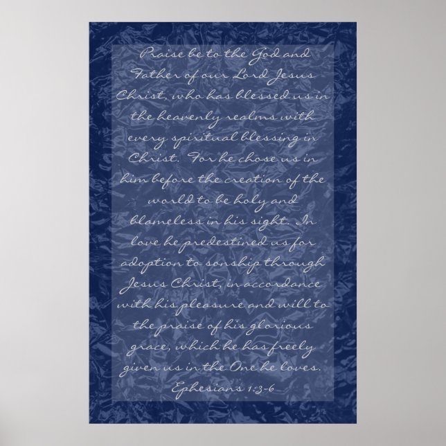 bible verses about family Ephesians 1:3-6 Poster (Front)