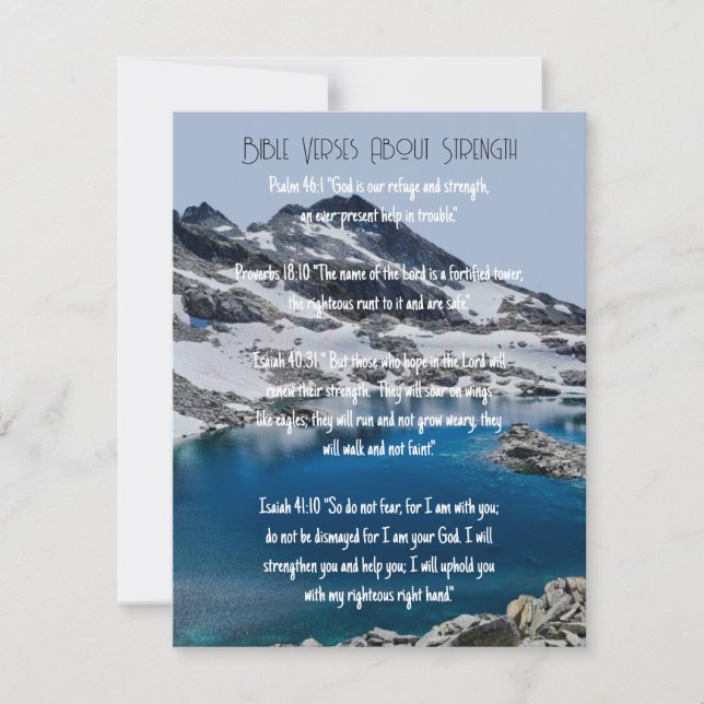 Bible Verses About Strength  Invitation (Front)