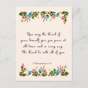 Bible Verses Art - 2 Thessalonians 3:16 Postcard