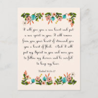 Bible Verses Art - Ezekiel 36:26-27