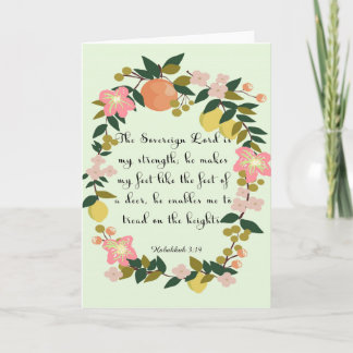 Bible Verses Art - Habakkuk 3:19 Holiday Card