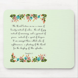Bible Verses Art - Isaiah 61:3 Mouse Mat