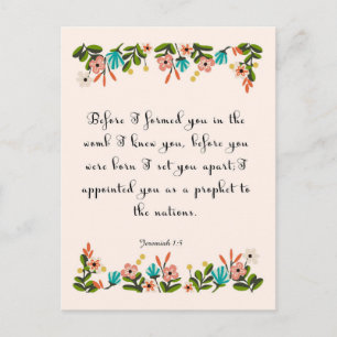 Bible Verses Art - Jeremiah 1:5 Postcard