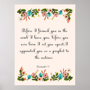 Bible Verses Art - Jeremiah 1:5 Poster