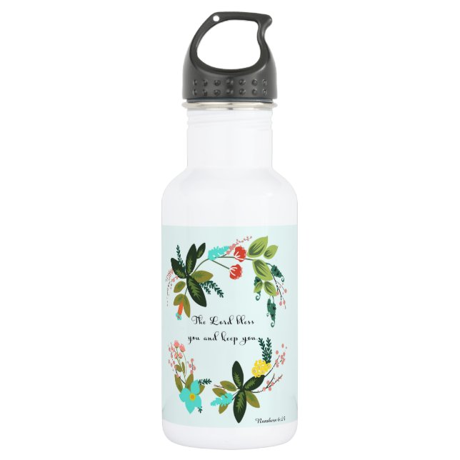 Bible Verses Art - Numbers 6:24 532 Ml Water Bottle (Front)