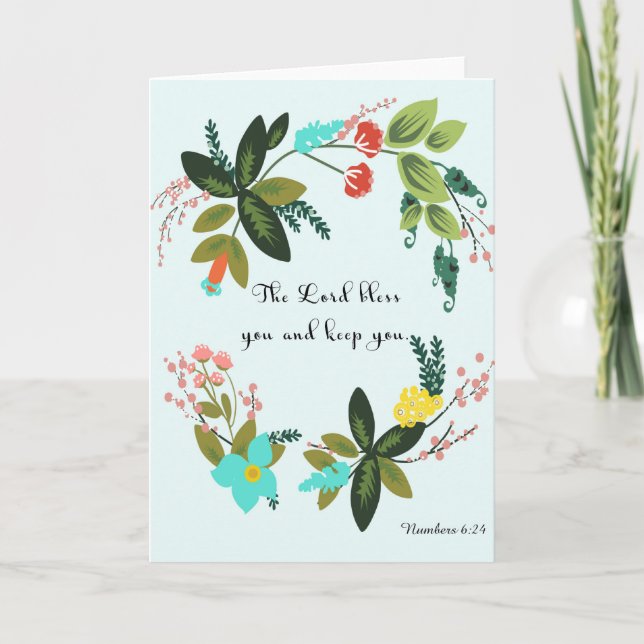 Bible Verses Art - Numbers 6:24 Holiday Card (Front)