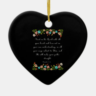 Bible Verses Art - Proverbs 3:5-6 Ceramic Tree Decoration