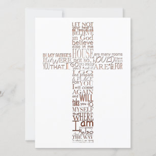 Bible Verses from John 14 Copper Memorial Service Invitation