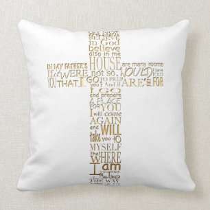 Bible verses from John 14 Gold letters Pillow