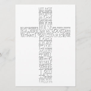 Bible Verses from John 14 Memorial Service Invitation
