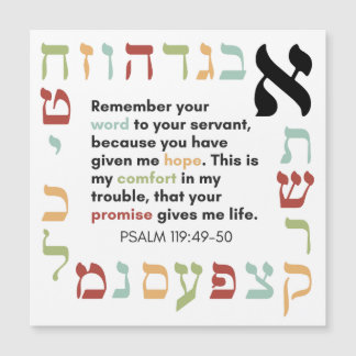 Bible verses from Psalm 119 on a magnet
