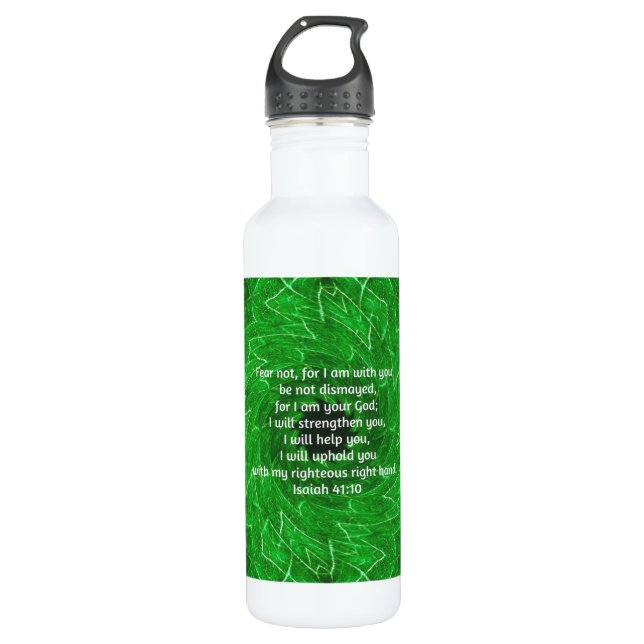 Bible Verses Inspirational Quote Isaiah 41:10 710 Ml Water Bottle (Front)