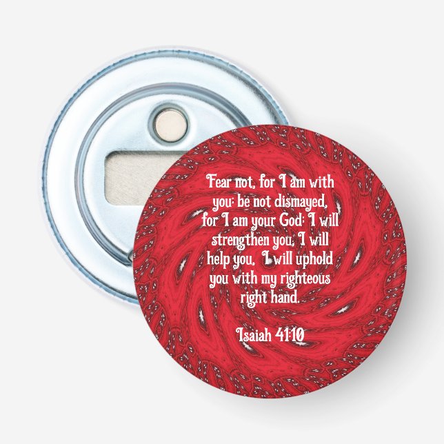 Bible Verses Inspirational Quote Isaiah 41:10 Bottle Opener (Front)