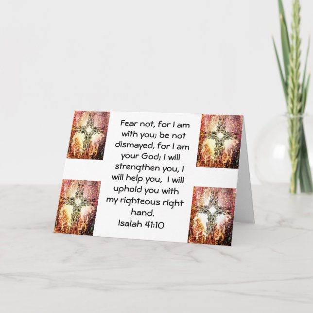 Bible Verses Inspirational Quote Isaiah 41:10 Card (Front)