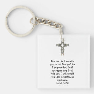 Bible Verses Inspirational Quote Isaiah 41:10 Key Ring