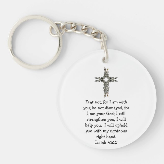 Bible Verses Inspirational Quote Isaiah 41:10 Key Ring (Front)