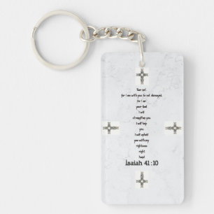 Bible Verses Inspirational Quote Isaiah 41:10  Key Ring