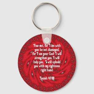 Bible Verses Inspirational Quote Isaiah 41:10 Key Ring