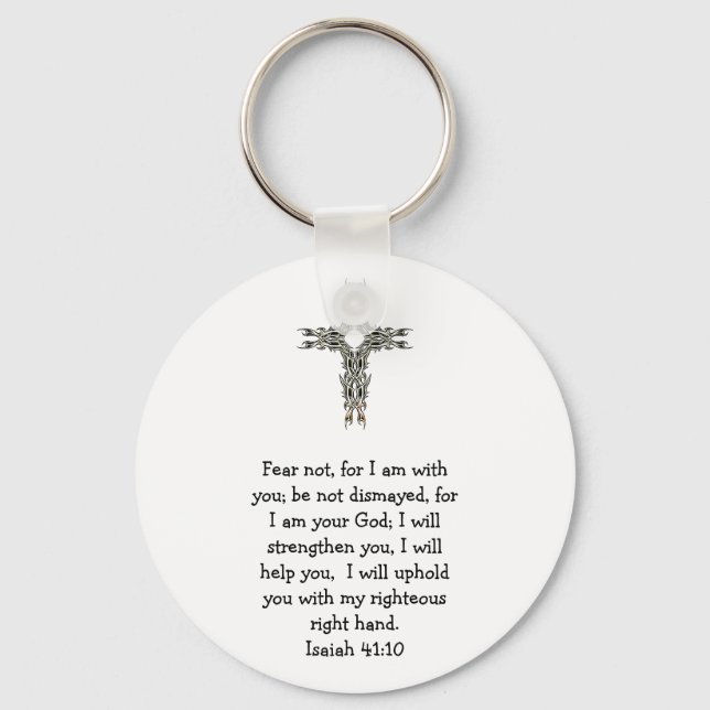 Bible Verses Inspirational Quote Isaiah 41:10 Key Ring (Front)