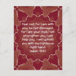 Bible Verses Inspirational Quote Isaiah 41:10 Postcard