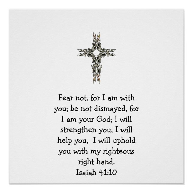 Bible Verses Inspirational Quote Isaiah 41:10 Poster (Front)