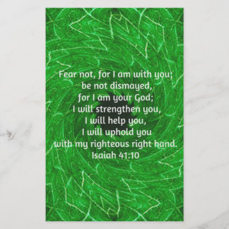 Bible Verses Inspirational Quote Isaiah 41:10 Stationery