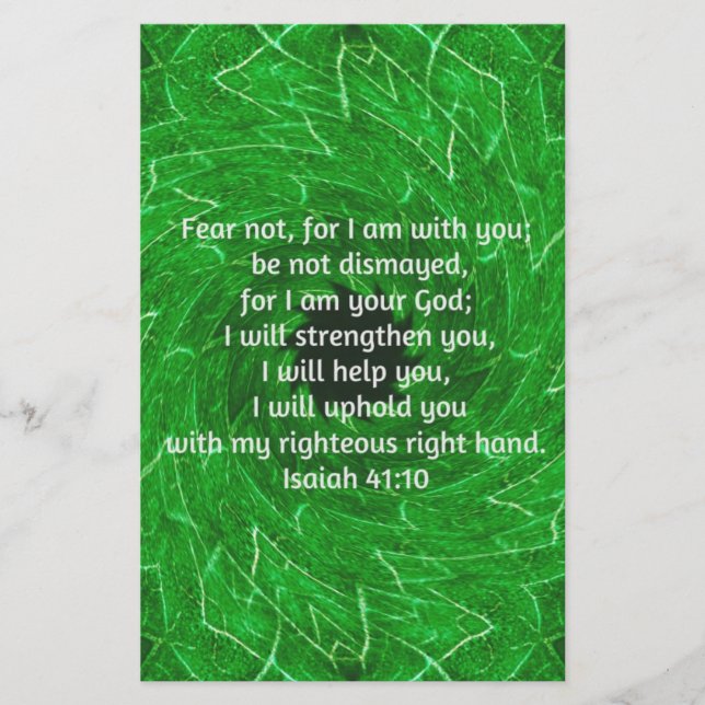 Bible Verses Inspirational Quote Isaiah 41:10 Stationery (Front)