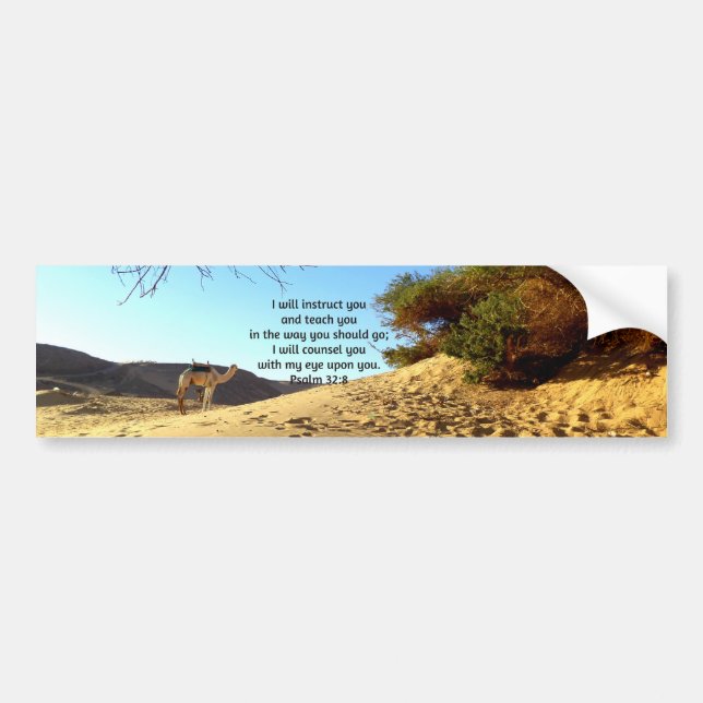 Bible Verses Inspirational Quote Psalm 32:8 Bumper Sticker (Front)