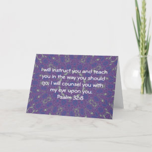 Bible Verses Inspirational Quote Psalm 32:8 Card