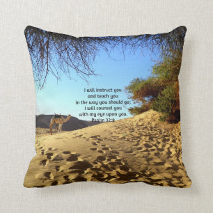 Bible Verses Inspirational Quote Psalm 32:8 Cushion