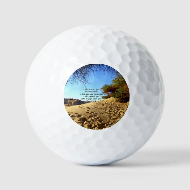 Bible Verses Inspirational Quote Psalm 32:8 Golf Balls (Front)