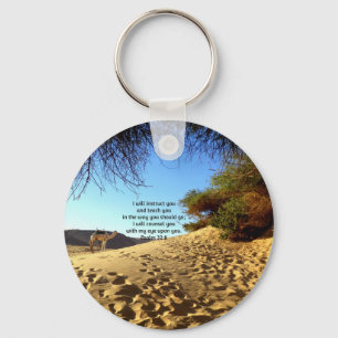 Bible Verses Inspirational Quote Psalm 32:8 Key Ring