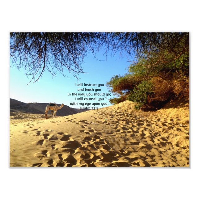 Bible Verses Inspirational Quote Psalm 32:8 Photo Print (Front)