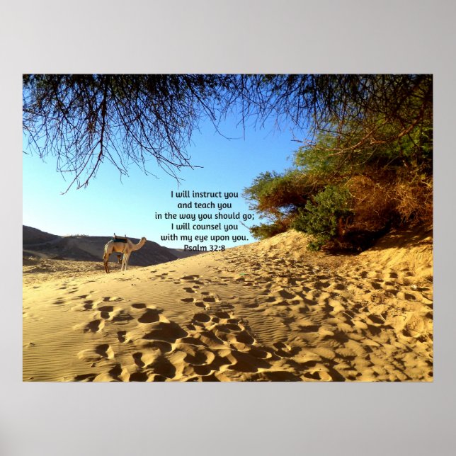 Bible Verses Inspirational Quote Psalm 32:8 Poster (Front)