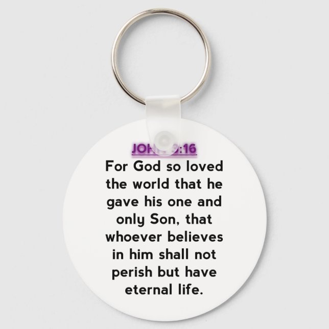 Bible Verses - John 3:16 Key Ring (Front)