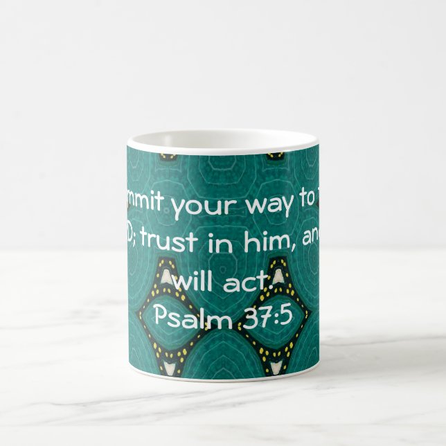 Bible Verses Motivational Scriptures Psalm 37:5 Coffee Mug (Center)