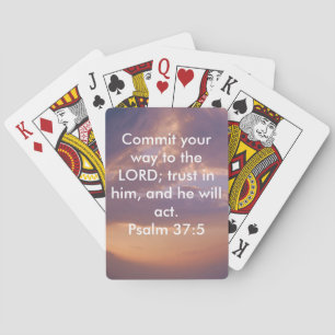 Bible Verses Motivational Scriptures Psalm 37:5 Playing Cards