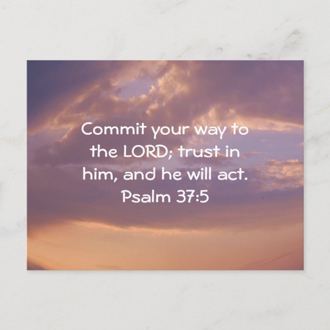 Bible Verses Motivational Scriptures Psalm 37:5 Postcard (Front)