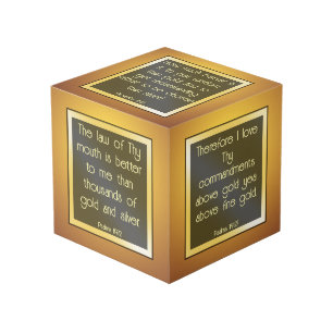 Bible Verses on Gold Cube