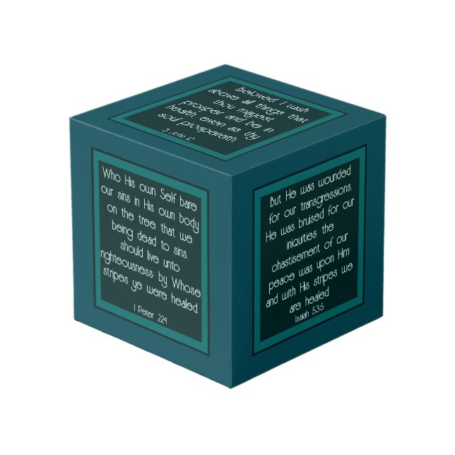 Bible Verses on Healing Cube (Front Angled)