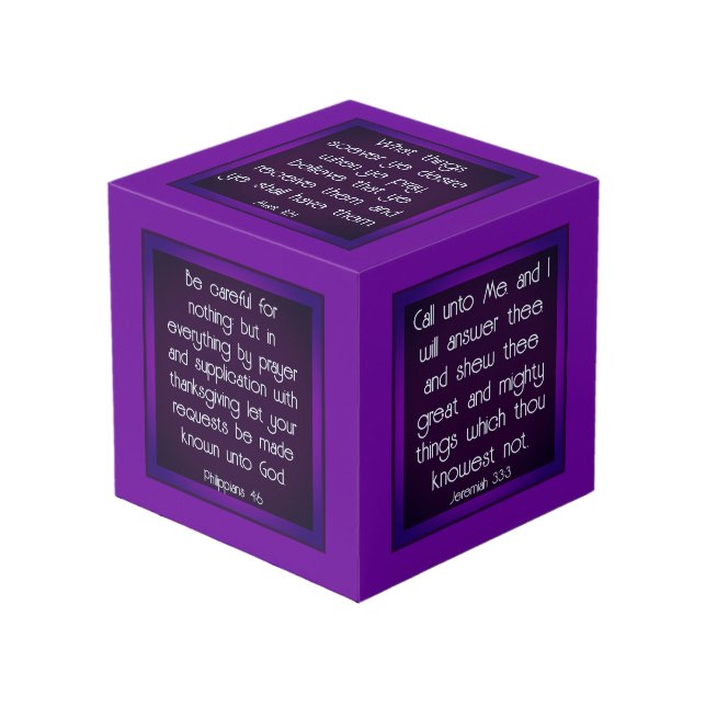 Bible Verses on Prayer Cube (Front Angled)