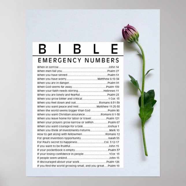 Bible Verses Scripture Quotes Wall Poster (Front)