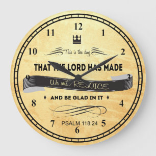Bible Verses, This is the Day Large Clock