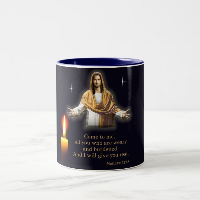 Bible verses Two-Tone coffee mug (Center)