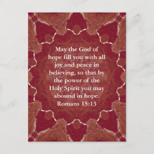 Bible Verses Uplifting Quote Romans 15:13 Postcard
